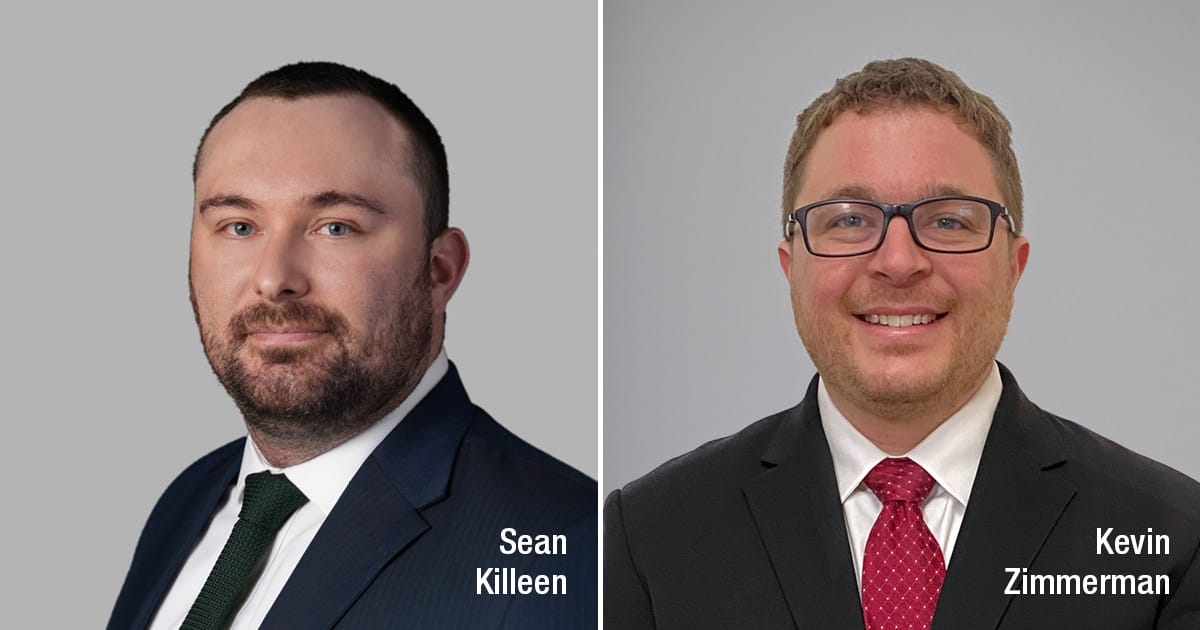 Sean Killeen, Kevin Zimmerman Earn 2026 Rising Star Ranking from <em>Law360</em>